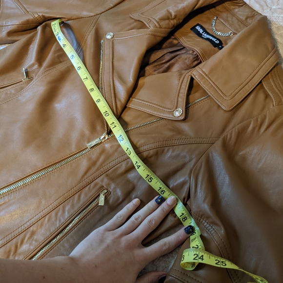 NWOT Karl Lagerfeld Genuine Leather Moto Jacket - Picture 8 of 14